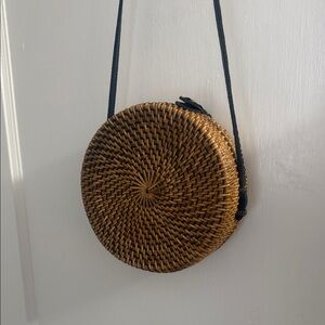 Brown Woven Crossbody Bag